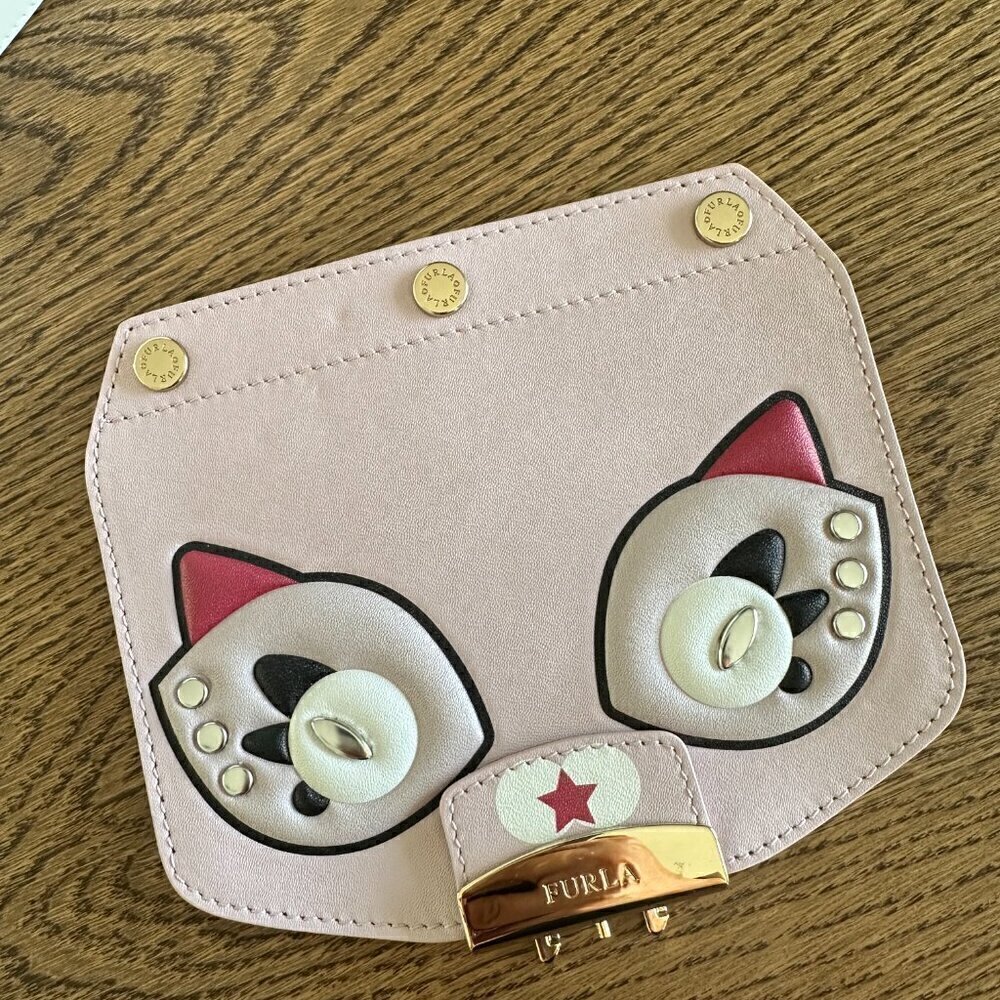NEW!Furla My Play Interchangeable Metropolis Leather Flap -CAT - Picture 2 of 8